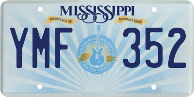 MS license plate YMF352