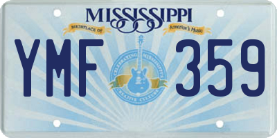 MS license plate YMF359