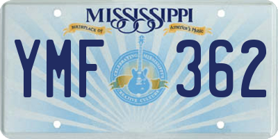 MS license plate YMF362
