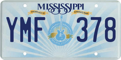 MS license plate YMF378