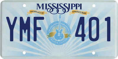 MS license plate YMF401