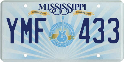 MS license plate YMF433