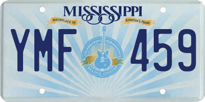 MS license plate YMF459