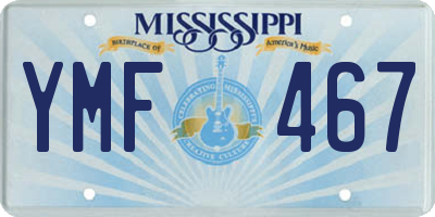 MS license plate YMF467