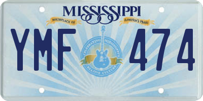 MS license plate YMF474