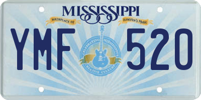 MS license plate YMF520