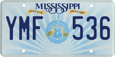 MS license plate YMF536