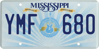 MS license plate YMF680