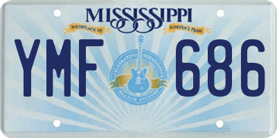 MS license plate YMF686