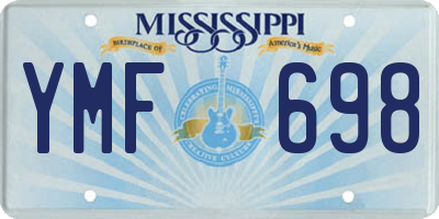 MS license plate YMF698