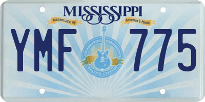 MS license plate YMF775