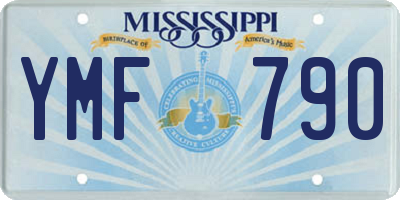 MS license plate YMF790