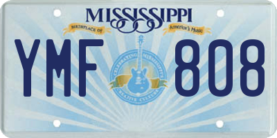 MS license plate YMF808