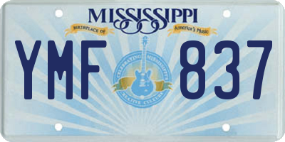 MS license plate YMF837