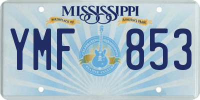 MS license plate YMF853