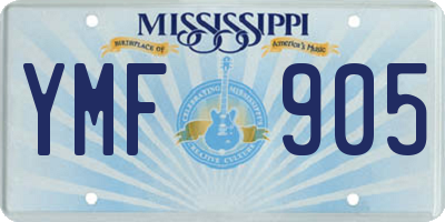 MS license plate YMF905