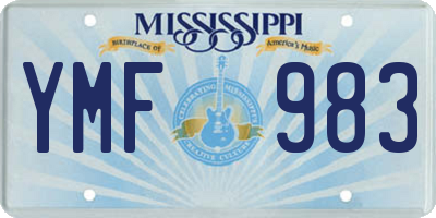 MS license plate YMF983