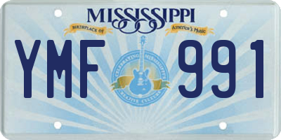 MS license plate YMF991