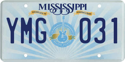 MS license plate YMG031