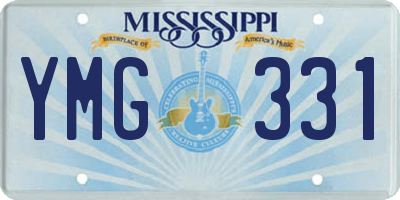 MS license plate YMG331