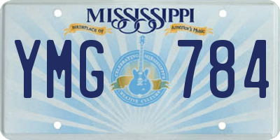 MS license plate YMG784