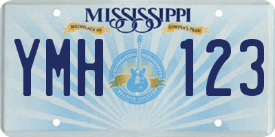 MS license plate YMH123