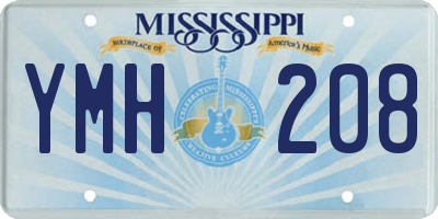MS license plate YMH208