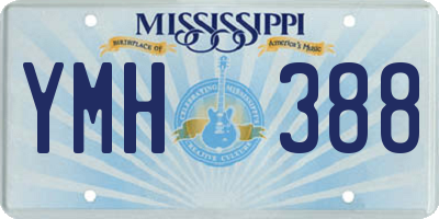 MS license plate YMH388