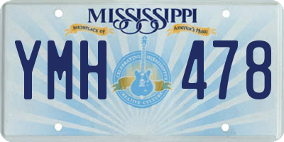 MS license plate YMH478