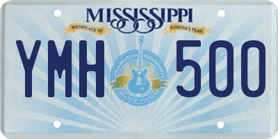 MS license plate YMH500