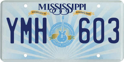 MS license plate YMH603