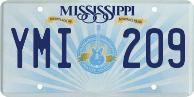 MS license plate YMI209