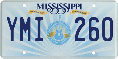 MS license plate YMI260