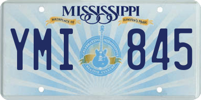 MS license plate YMI845