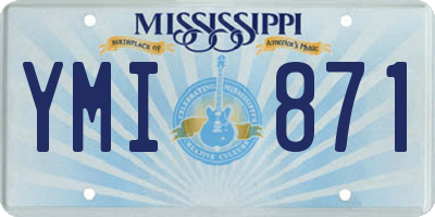 MS license plate YMI871