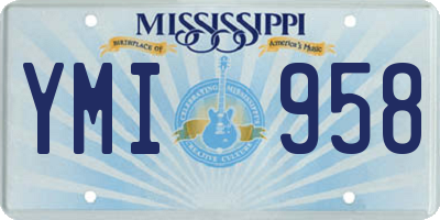 MS license plate YMI958