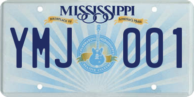 MS license plate YMJ001