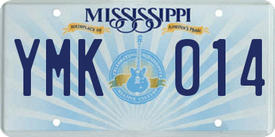 MS license plate YMK014