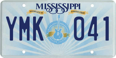 MS license plate YMK041