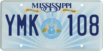 MS license plate YMK108