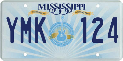 MS license plate YMK124