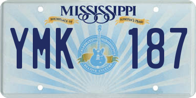 MS license plate YMK187