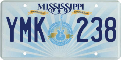 MS license plate YMK238