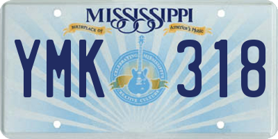 MS license plate YMK318