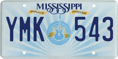 MS license plate YMK543