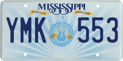 MS license plate YMK553