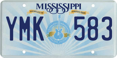 MS license plate YMK583
