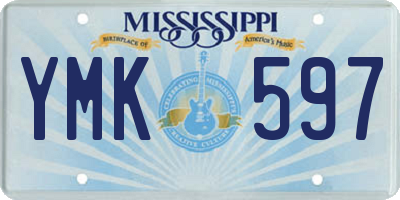 MS license plate YMK597