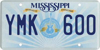 MS license plate YMK600