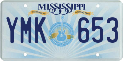 MS license plate YMK653